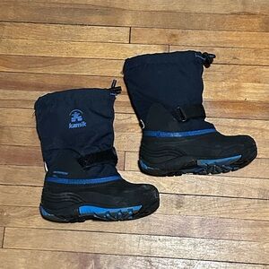 Kamik Black and Blue Kids' Snow Boots